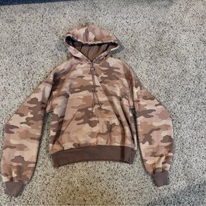 Fabletics Camouflage Hoodie - Brown and Tan